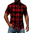 thumbnail image 2 of Miqool Western Shirts for Men Regular-Fit Short Sleeve Plaid Button Down Shirts Cowboy Casual Work Shirt, 2 of 9