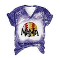 thumbnail image 4 of Mama T Shirts for Women Baseball Print Short Sleeve V Neck T-Shirt Letter Print Loose Fit Tee Shirt Tops Blouses, 4 of 5