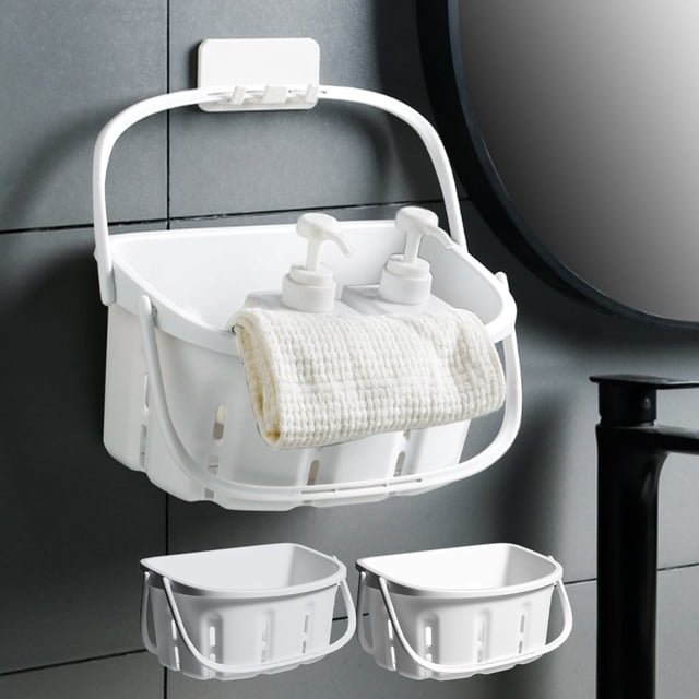 Cesta de Ducha de Plástico con Ganchos Organizador Multiusos para Baño, Gris MNFD