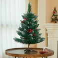 thumbnail image 1 of Artificial Christmas Tree 60cm with Pine Cones for Home Decor Party Supplies Flocked PVC Automatic Branches Durable Base, 1 of 9