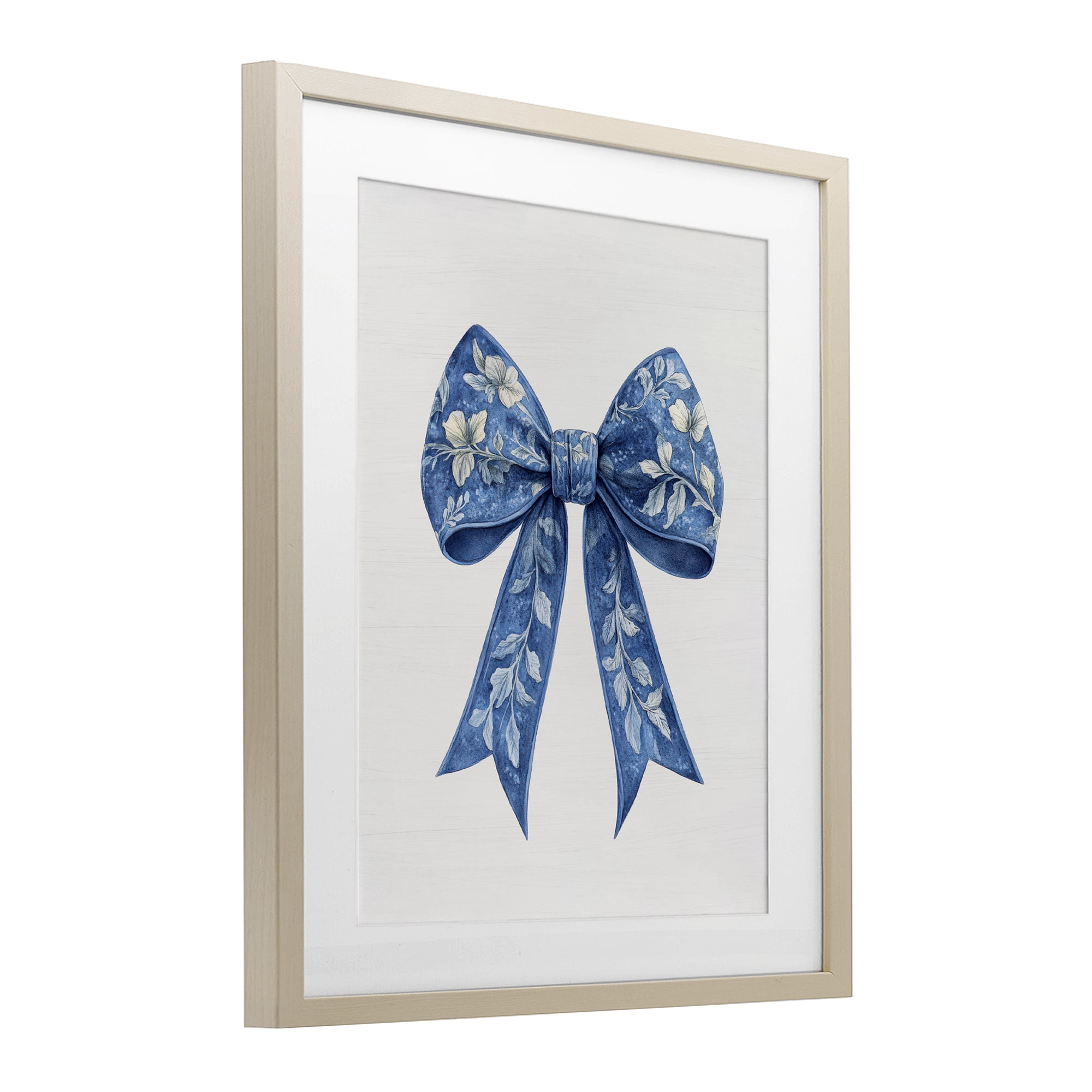 Intricate Florals Ribbon Birch Framed Print Under Glass, design by Lettered and Lined