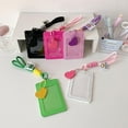 thumbnail image 4 of Candy Color Photocard Holders Sweet Card Holders with Keychain Protector Card Covers Bus Cards Sleeves Badge Holder, 4 of 17