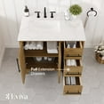 thumbnail image 4 of Eviva Graham 36"W x 22"D Oak Bathroom Vanity with White Arabescato Engineered Stone Countertop and Undermount Ceramic Sink, 4 of 11
