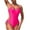 Pink, variant on Wyobmus Women's Monokini One Piece Swimsuits Cut Out Tummy Control Bathing Suit Side Tie Backless Swimwear Blue