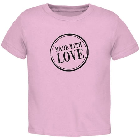 

Valentine s Day - Made With Love Light Pink Toddler T-Shirt - 3T