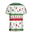 thumbnail image 4 of Luxalzxs Christmas Printed Scrub Shirt Nurse Uniforms for Women, Short Sleeved V-Neck Protective Work Clothes Tops Holiday Scrub Tops, 4 of 4