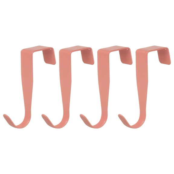 Over the Door Hook,4 Pack - Carbon Steel Door Single Hooks, Metal Door Hanger for Home Kitchen Decoration (Red)