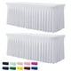 thumbnail image 1 of Mantel Htper de elastano blanco, paquete de 2 unidades, para mesa rectangular de 6 pies, 1 of 8