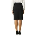 thumbnail image 3 of INSPIRE CHIC Women's Wear to Work Pencil Skirt Elastic High Waist Ruched Bodycon Midi Skirts L Black, 3 of 5