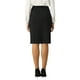 thumbnail image 3 of Falda lápiz elástica de cintura alta con fruncido para mujeres Inspire Chic, falda midi ajustada XL negra, 3 of 5