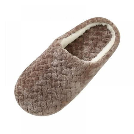

Zhongxinda Cotton Slippers Suede Non-Slip Cotton Slippers Jacquard Soft Bottom Indoor Cotton Slippers Winter Warm Home Floor Bedroom Shoes