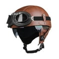thumbnail image 2 of Casco de motocicleta medio casco con forro extraíble, casco abierto creativo Marrón XL, 2 of 9