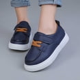 thumbnail image 2 of Purcolt Boys and Girls PU Leather Loafer Sneakers Comfort Casual Round Toe Boat Shoes Lightweight Slip On Walking Shoes with Single Strap Hook and Loop, 2 of 9