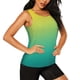 thumbnail image 2 of Balery Teal To Yellow Gradient Camiseta sin mangas estampada ligera para mujer, tops de entrenamiento sin mangas, camisetas de yoga transpirables de secado rápido.-XX-Large, 2 of 7