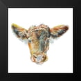 thumbnail image 2 of Debs, Emma Catherine 12x12 Black Modern Framed Museum Art Print Titled - Heifer on White, 2 of 5