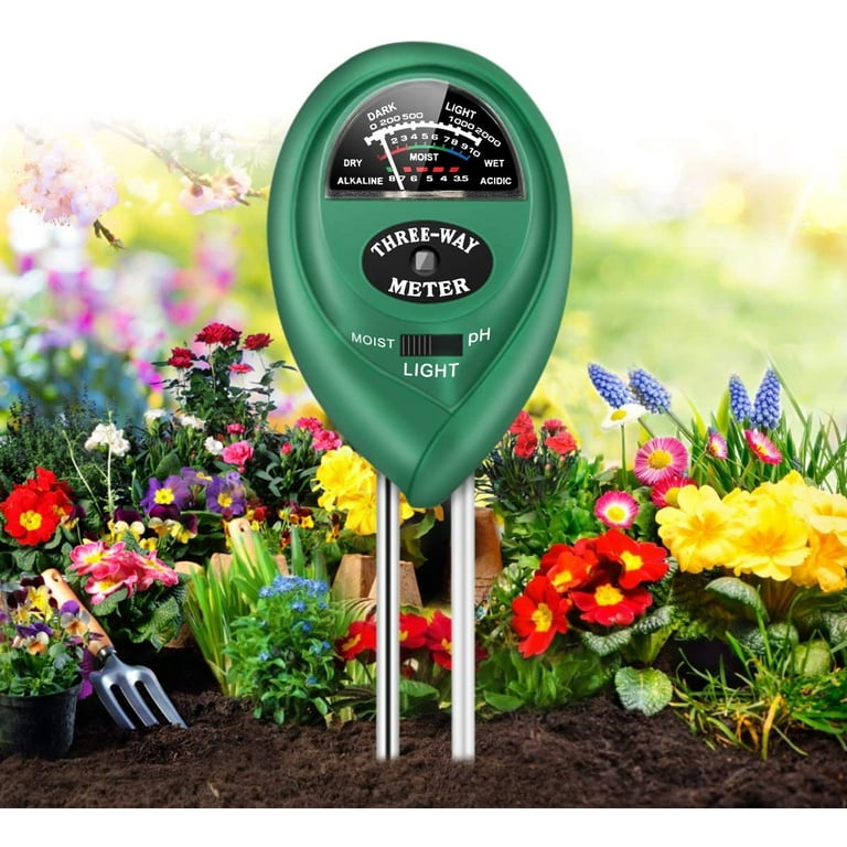 Heldig Soil Test Kit, 3-in-1 Moisture/Light/PH soil Tester, Soil Moisture  Meter for Plants Vegetables, No Battery Required, Soil PH Meter Suitable  for
