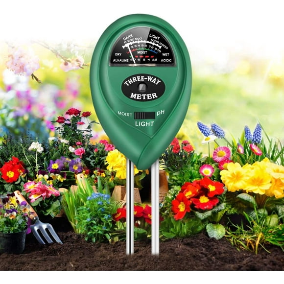 Soil Test Kit, 3-in-1 Moisture/Light/PH soil Tester, Soil Moisture Meter for Plants Vegetables, No Battery Required, Soil PH Meter Suitable for Indoor & Outdoor, Moisture Meter