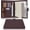 Coffee, variant on Wonderpool A4 PU Leather Ring Holder Writing Portfolio Multi Document Case with Removable Binder Clipboard and Functional Pocket for Organizer Office Travel School (Purple)