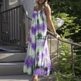 thumbnail image 2 of Vestido largo sin mangas con cuello en V y estampado informal de verano para mujer con estilo OAVQHLG3B Store  lin121212, 2 of 5