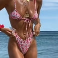 thumbnail image 3 of REORIAFEE Bikini Bathing Suit for Women Beach Vacation Bikini Slim Hollow Out Bikini Set Hot Pink L, 3 of 4