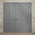 thumbnail image 5 of Sliding Closet Double Bi-fold Doors 72 x 80 inches | Ego 5012 Painted Grey Oak | Sturdy Tracks Moldings Trims Hardware Set | Wood Solid Bedroom Wardrobe Doors, 5 of 5