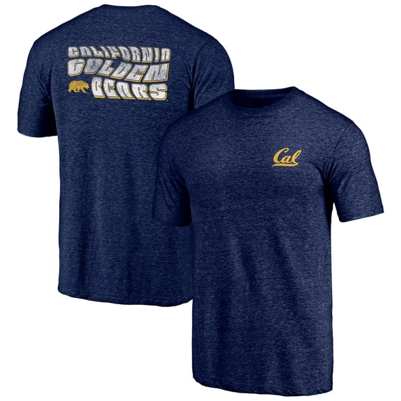 Men's Navy Cal Bears Wavy Logo Tri-Blend T-Shirt