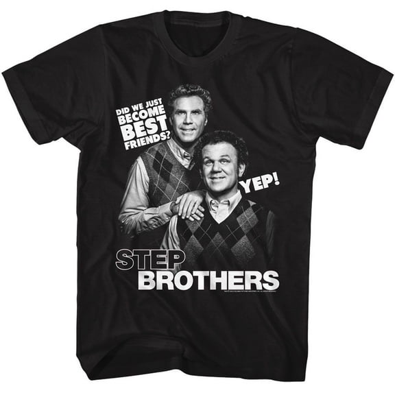 Step Brothers Best Friends Quote Black Adult T-Shirt