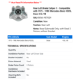 thumbnail image 2 of Rear Left Brake Caliper 1 - Compatible with 1975 - 1980 Mercedes-Benz 450SL Base 4.5L V8 - Autopart Premium, 2 of 2