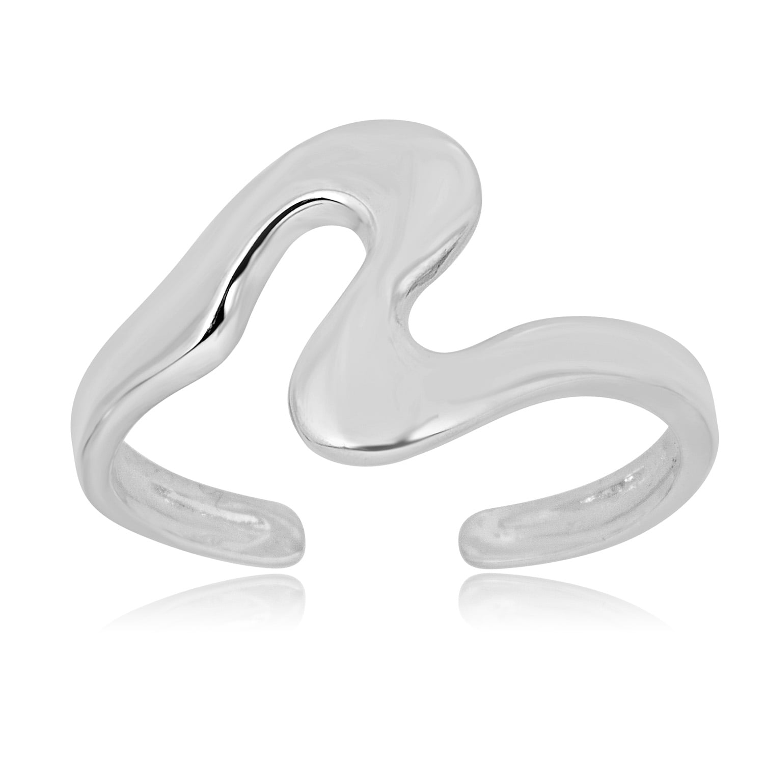 Sterling Silver Adjustable Toe Ring UK Handmade 925 Rectangular Shape 