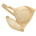 thumbnail image 4 of VISALY Front Snap Everyday Bras for Seniors Women Full Coverage Wirefree Push Up Bras Plus Size Front Closure Bralettes Soft Cup T-Shirt Bra Comfy No Underwire Bras with Support and Lift Beige L, 4 of 6