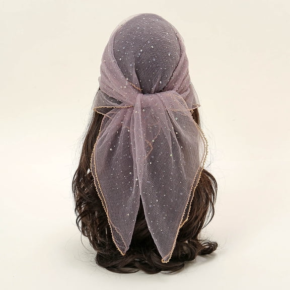 Glitter Head Scarf for Women - Fashionable Rhinestone Deco Hair Band 315 Inch Versatile Accessory for Home and Casual, Light Purple