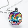 thumbnail image 2 of Robot Unicorn Attack Glass Circular Pendant Necklace - Stunning Jewelry for Women, Necklaces for Every Occasion, 2 of 5