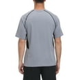 thumbnail image 4 of Weilanxin Swim Shirts Short Sleeve for Men Quick Dry Running UPF50+ Sun Protection Rash Guard Top LightGrey 2XL, 4 of 9