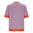 thumbnail image 3 of Oversized Striped T Shirts for Women Loose Fit Color Block Short Sleeve Crew Neck Tshirts Casual Summer Tees (XXL, Orange), 3 of 5