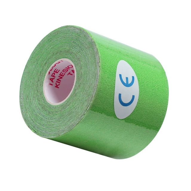 Toystoory Cinta de kinesiología de 5 metros, cinta atlética, cinta de recuperación deportiva, gimnasio de flejado Gimnasios en casa Verde claro 7.5 cm * 5 m