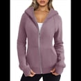 thumbnail image 1 of Sudaderas con Capucha y Cremallera para Mujer, Chaquetas de Forro , Sudaderas de Gran Tamaño, Conjuntos de Moda de Otoño, Suéteres, Ropa de Invierno. Púrpura M, 1 of 9