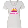 thumbnail image 3 of Inktastic Summer Enjoy the Sunshine Huntington Beach California Pink Women's V-Neck T-Shirt, 3 of 5