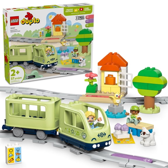 LEGO DUPLO Town Interactive Adventure Train Set - Building Toy for Toddlers, Boys and Girls, Ages 2  - Learning Train Toy Playset with Lights and Sounds - Gift for Birthdays and Holidays - 10427