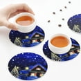 thumbnail image 7 of Fuzoiu Christmas Night Print Leather Coasters Set,Drink Coasters Set of 6,for Tabletop Protection, Durable PVC Coasters,Home Décor and Housewarming Gift,Round Shape, 7 of 7
