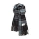 thumbnail image 4 of Bufanda de invierno cálida para mujer, tipo chal grande, ideal para clima frío. Bufanda larga de punto grueso a cuadros en negro y azul. Bufanda tipo manta con flecos, suave y ligera, unisex., 4 of 4
