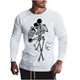 thumbnail image 1 of Blusa informal de manga larga con cuello redondo y estampado de calavera para hombre Pompotops  oipoqjl1714, 1 of 4