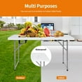 thumbnail image 4 of 4FT Folding Table, Height Adjustable Table, Heavy Duty Plastic Tables Portable Fold-in-Half Utility Table w/Handle & Lock for Camping BBQ Party Banquet Wedding Market Events, 330LBS, 4 of 7