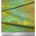 thumbnail image 3 of Soimoi Green Poly Georgette Fabric Artistic Leaves Printed Fabric 1 Yard 52 Inch Wide, 3 of 3