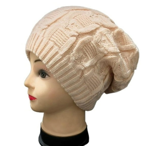 SikaFu Cross -Border Warm Needle Woven Confinement Hat Large Head Surrounding Ears Fashion Wool Pile Hat Ladies Winter Cold Hat