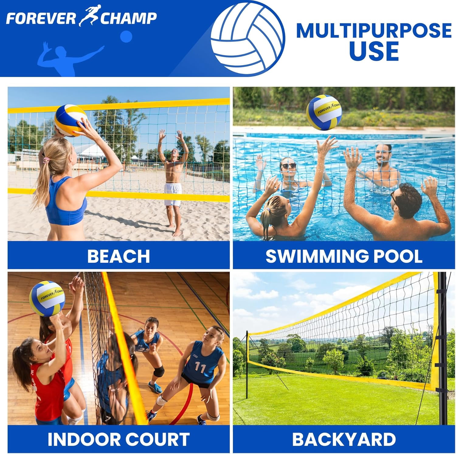 Volleyball Net Outdoor - Includes 32x3 Feet Regulation Size Net - Volleyball Net for Backyard, Beach, or Pool