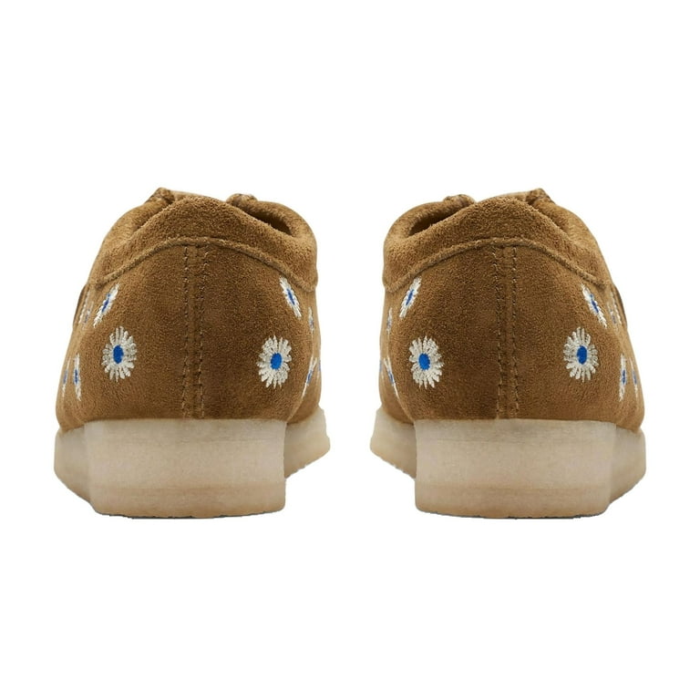 CLARKS ORIGINALS WOMEN WALLABEE Shoes Dark Olive Embroidery