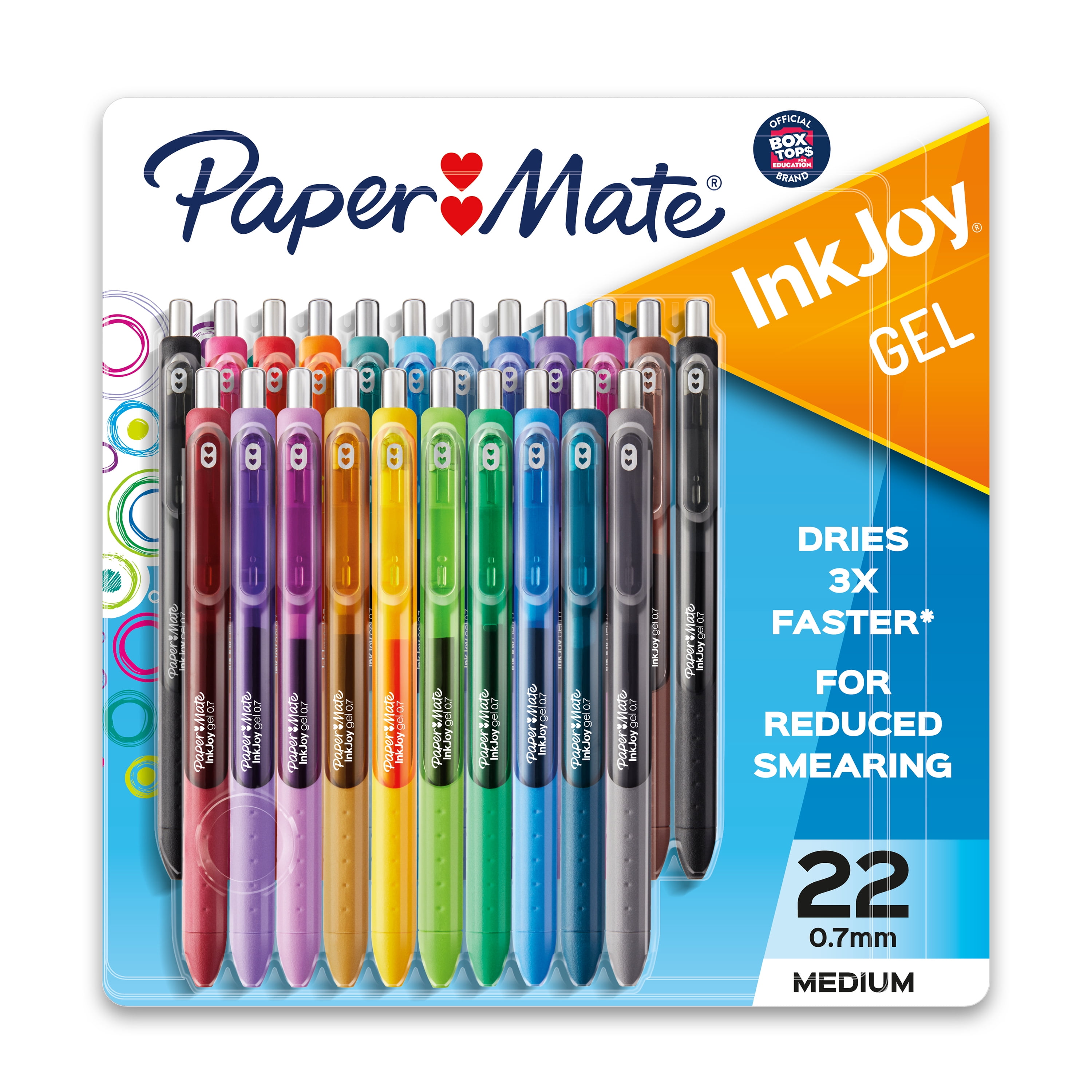 relé Invalidez Esta llorando Paper Mate InkJoy Gel Pens, Medium Point (0.7mm), Assorted Colors, 22 Count  - Walmart.com