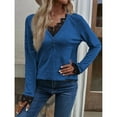 thumbnail image 4 of Jersey De Mujer, Costura De Encaje, Manga Larga, Lavable A Máquina, Prendas De Punto Para Mujer, Transpirable Para El Día A Día Para La Oficina ANGGREK Otros, 4 of 8