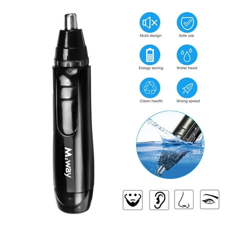 2019 New M.way Wet Dry Electric Portable Personal Ear Nose Eyebrow Mustache Face Hair Removal Trimmer Shaver Clipper Cleaner Remover Tool for Men Women With Stainless Steel