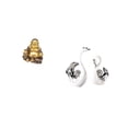 thumbnail image 5 of MERIGLARE Maitreya Buddha Sculpture Laughing Buddha Statue Feng Shui Ornament Anniversary Party Swan Figurines Living Room Decor Crafts Swan Lover Table Centerpiece Book Shelf Decoration, 5 of 8